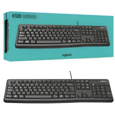 TECLADO COM FIO SLIM USB K120 PRETO 920-004423 LOGITECH