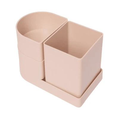 ACESSORIO ORGANIZADOR COMPACT ROSA ANTIGO C/4 PEÇAS REF 203692 POLIBRAS