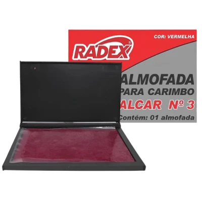 ALMOFADA PARA CARIMBO N.3 VERMELHA RADEX