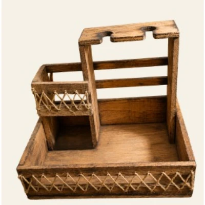 CESTA SUPORTE DE VINHO E TACAS - REI DAS CESTA