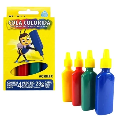 COLA COLORIDA C/4 23GR REF02604 ACRILEX