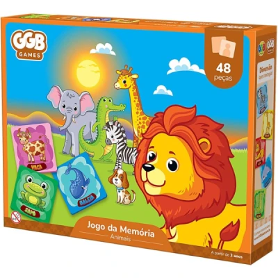 JOGO DA MEMORIA ANIMAIS 48PCS UNIDADE 115 - GGB PLAST