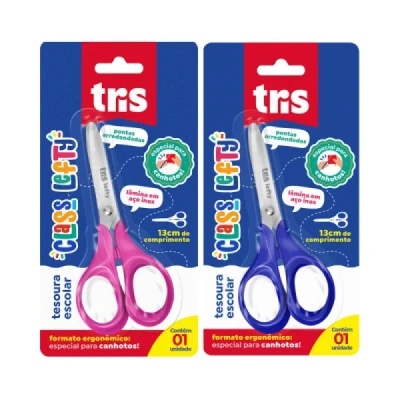 TESOURA ESCOLAR 13CM TRIS LEFTY CANHOTO