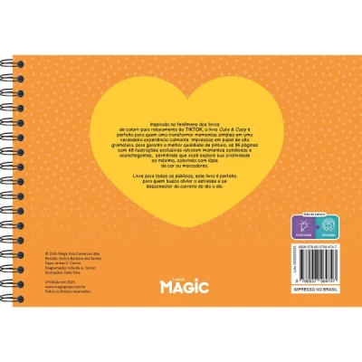 LIVRO DE COLORIR CUTE E COZY 96P ESP C.D. 180G UNIDADE 584747 - MAGIC KIDS