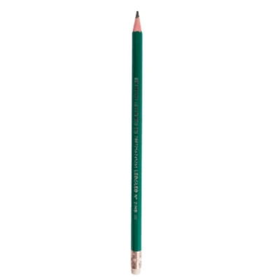 LAPIS DE ESCREVER C/BORRACHA HB VERDE SEXTAVADO LEOLEO