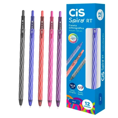 CANETA ESFEROGRAFICA SPIRO 0.7 RETRATIL CIS
