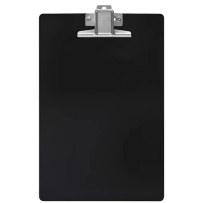 PRANCHETA PLASTICA OFICIO PRETA C/GANCHO METAL MAXCRIL