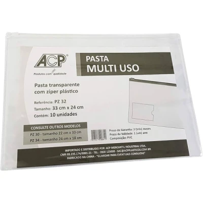 PASTA MALOTE MULTIUSO CRISTAL 33X24CM PZ-32 - ACP