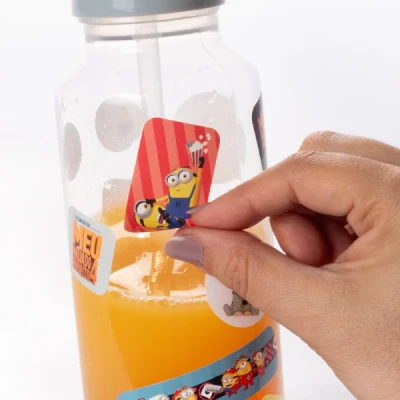 GARRAFA PLASTICA MINIONS TAMPA AUTOM. 600ML (S) UNIDADE 16707 - PLASUTIL