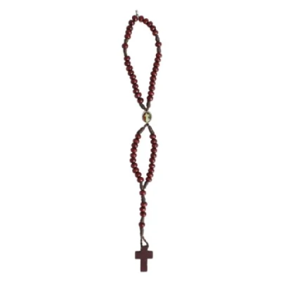 TERCO DE BRACO DE MADEIRA C/ INTERMEIO JESUS MISERICORDIOSO DUPLO E CRUZ DE MADEIRA T-069