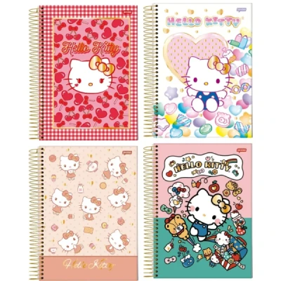 CADERNO 1MT 80F ESP CD HELLO KITTY JANDAIA
