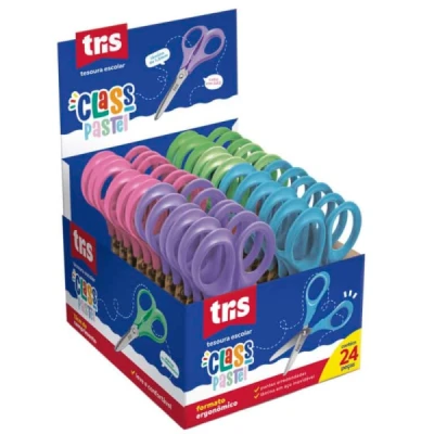 TESOURA ESCOLAR CLASS PASTEL R.611846 TRIS