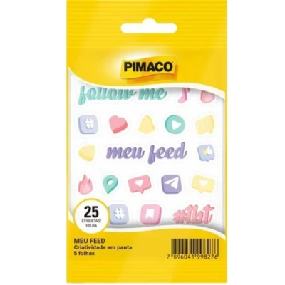 ETIQUETA ADESIVA LISA C/FORMAS TP MEU FEED 5F CT.C/25 PIMACO