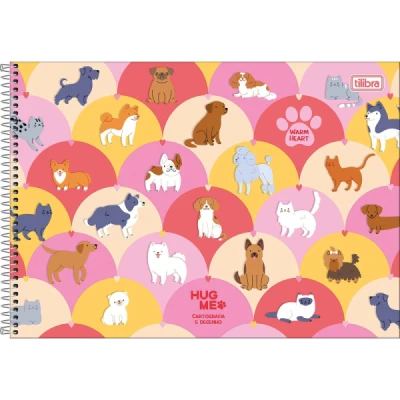 CADERNO DE CARTOGRAFIA E DESENHO ESPIRAL CAPA DURA HUG ME 80 FOLHAS