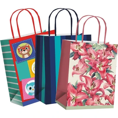 SACOLA PARA PRESENTE DECORADA 32X26,5X13 CROMUS