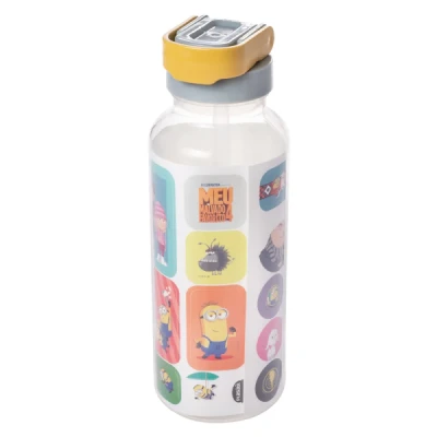 GARRAFA PLASTICA MINIONS TAMPA AUTOM. 600ML (S) UNIDADE 16707 - PLASUTIL