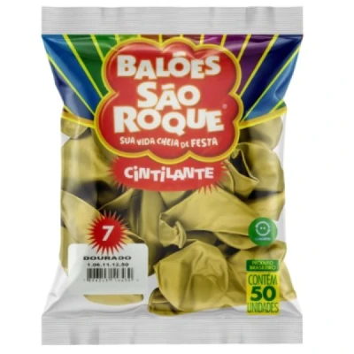 BALAO CINTILANTE 7.0 DOURADO C/50 SAO ROQUE