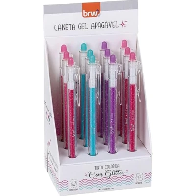 CANETA ESFEROGRÁFICA DIVERT GEL APAGAVEL 0.7MM - GLITTER - CA0203 BRW