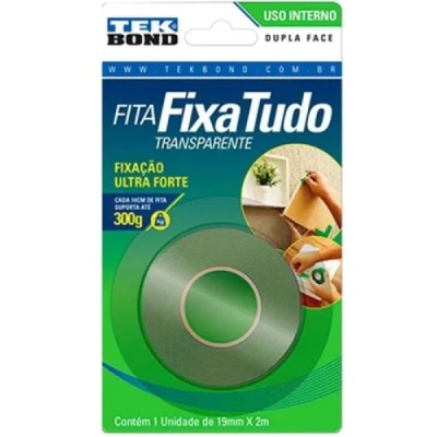 FITA DUPLA FACE FIXA TUDO TEK BOND 19MMX2M VERDE CART.C/1