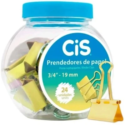 PRENDEDOR DE PAPEL (BINDER) OURO 19MM CIS
