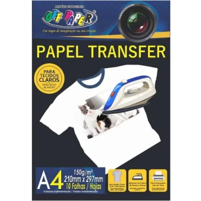 PAPEL TRANSFER INKJET TECIDOS CLAROS 150G A4 REF.146 - OFF PAPER
