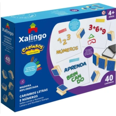 CARIMBO PEDAGOGICO LETRAS E NUMEROS C/40 PECAS UNIDADE 5091-0 - XALINGO