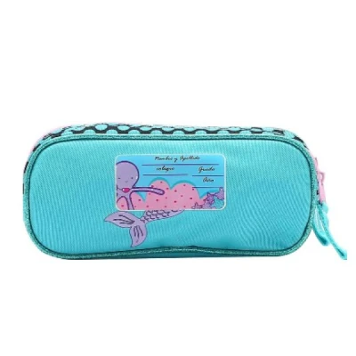 ESTOJO 2ZIP DE POLYESTER CG34350 CAVALO MARINHO AZUL R.VIX CHENSON