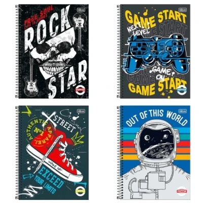 CADERNO ESPIRAL CAPA DURA UNIVERSITÁRIO 10 MATÉRIAS PEPPER MASCULINO 160 FOLHAS