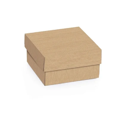 CAIXA PARA PRESENTE COM TAMPA MINI QUADRADA KRAFT 9.5X9.5X4CM CROMUS