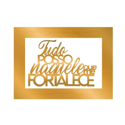 QUADRO MEDIO FRASE TUDO POSSO MDF 28X20 QMF-010 BELLA ARTE