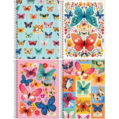 CADERNO 1/4 ESP CD 80F BLOOM TILIBRA