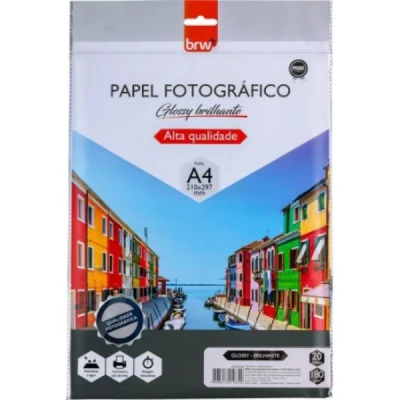 PAPEL FOTO GLOSSY 180G  A4 C/20F PP2018 - BRW