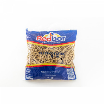 ELÁSTICO LÁTEX Nº018 - Pacote 500g: Contém: 600 unidades.