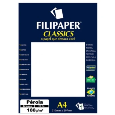 PAPEL PEROLA  A4 180G C/15 BRANCO FILIPERSON