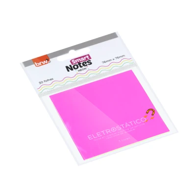 BLOCO ADESIVO SMART NOTES ELETROSTATICO 76X76MM - NEON (RS, AM E VD) - 30 FLS BA7610 BRW