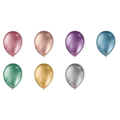 BALAO LISO 9.0 SOFT METALICO BALLON C/25 SAO ROQUE