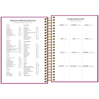 AGENDA ESPIRAL NAPOLI ROSA (129X187MM) M5 2027 TILIBRA