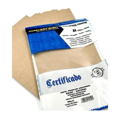 PAPEL KRAFT NATURAL A4 180G KRAFT C/50 MASTERPRINT