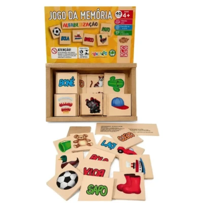JOGO DA MEMORIA MADEIRA  ALFABETO 40PÇS
