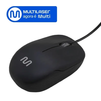 MOUSE COM FIO USB 1200DPI PRETO MO255 - MULTILASER