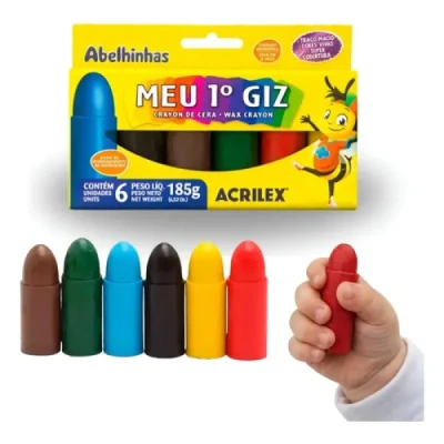 GIZ DE CERA C/06 MEU PRIMEIRO GIZAO REF 09506 ACRILEX