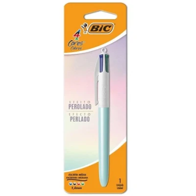 CANETA ESFEROGRAFICA 4 CORES PEROLADO AZUL BLISTER 530020 - BIC