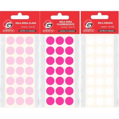 ETIQUETA BOLA 15MM C/210 - GRESPAN