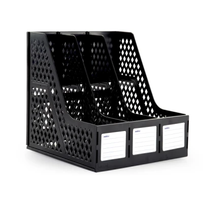 PORTA REVISTA ORGANIZADOR TRIPLO PRETO