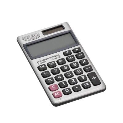 CALCULADORA 12DIG METAL PRATA CC1001 BRW