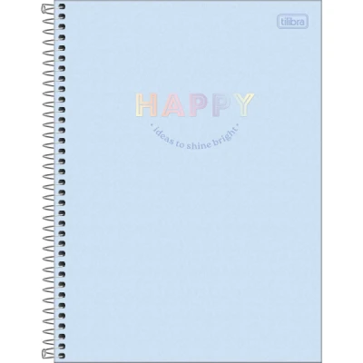 Caderno Espiral Capa Dura 1/4 Happy 80 Folhas - Tilibra