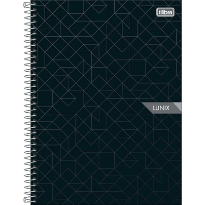 CADERNETA ESPIRAL CAPA DURA 1/8 LUNIX 80 FOLHAS
