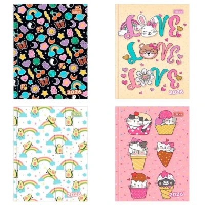 AGENDA COSTURADA SPICE FEMININA 2D M4 (123MMX166MM) - TILIBRA