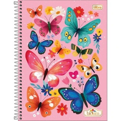 CADERNO 1/4 ESP CD 80F BLOOM TILIBRA