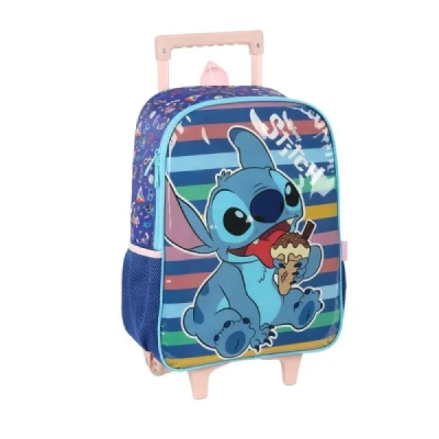 MOCHILA C/RODA STITCH AZUL IC41532SC LUXCEL